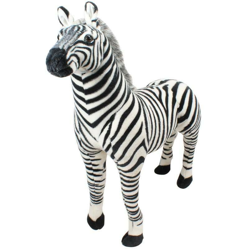 Animals 110cm / 43" Giant Simulation Standing Zebra Realistic Plush Toy | Zebras Animals (T-Z) Animals