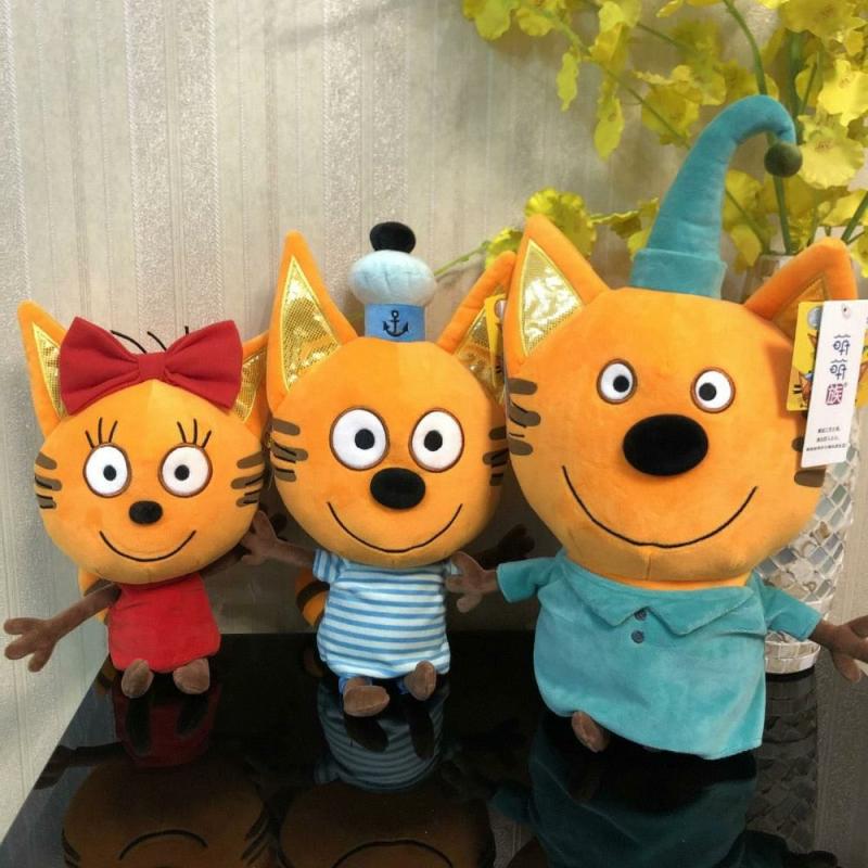 Animals 12.9" High Quality Russian Three Happy e Cat Plush Doll Toy | Cats Animals (C-E) Animals