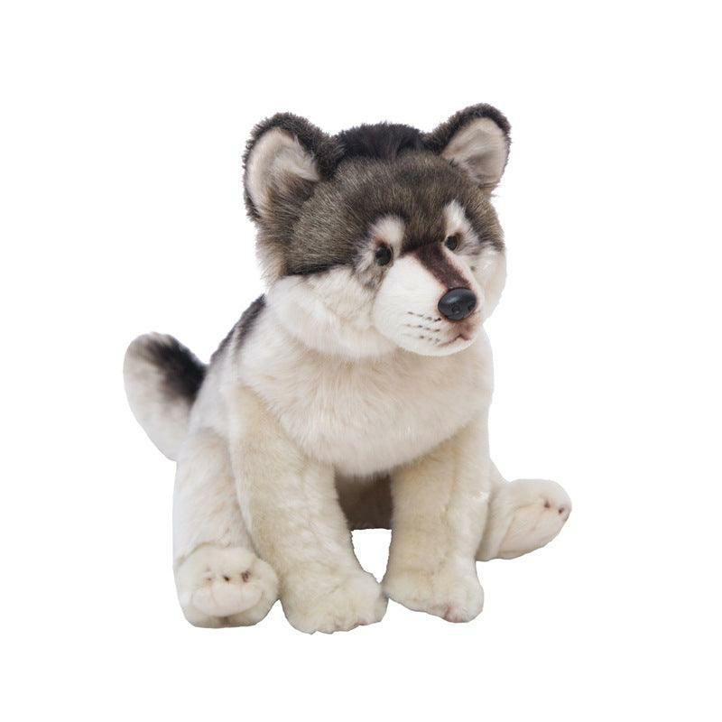 Animals 15" Simulation Wolf Plush Toy, Realistic Gray Wolf Plushy | 38cm x 20cm x 28cm | Wolves Animals (T-Z) Animals