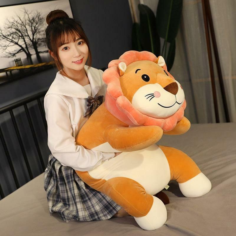 Animals 28" Huge Size Kawaii Sleeping Doll Lion Long Pillow Plush Doll | 75cm | Lions Animals (K-O) Animals