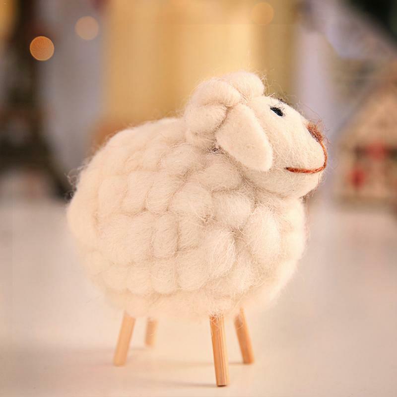 Animals 4" Baba Sheep Wool Felt Plush Toy | Sheep Animals (S) Animals