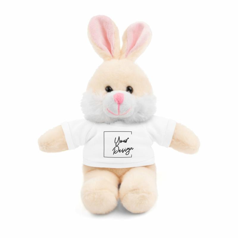 Animals 8" Bunny Rabbit Plush w/ Custom Tee | Bunnies Animals (A-B) Animals