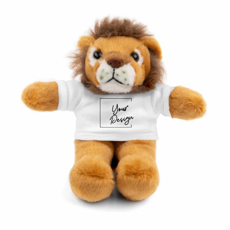 Animals 8" Lion Plush w/ Custom Tee | Lions Animals (K-O) Animals