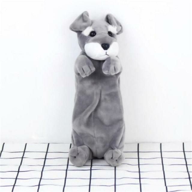 Animals Adorable Schnauzer Dog Plush Pencil Case | Dogs Animals (C-E) Animals