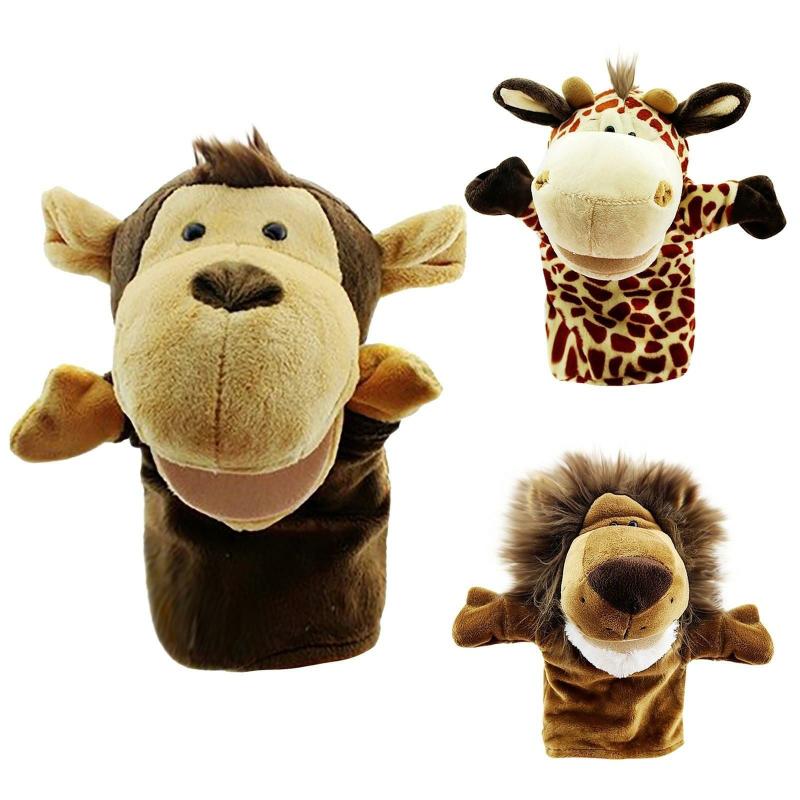 Animals Animal Hand Puppets (Set Of 3) Giraffe Lion And Monkey (Large Movable Mouths) | Monkeys Animals (K-O) Animals