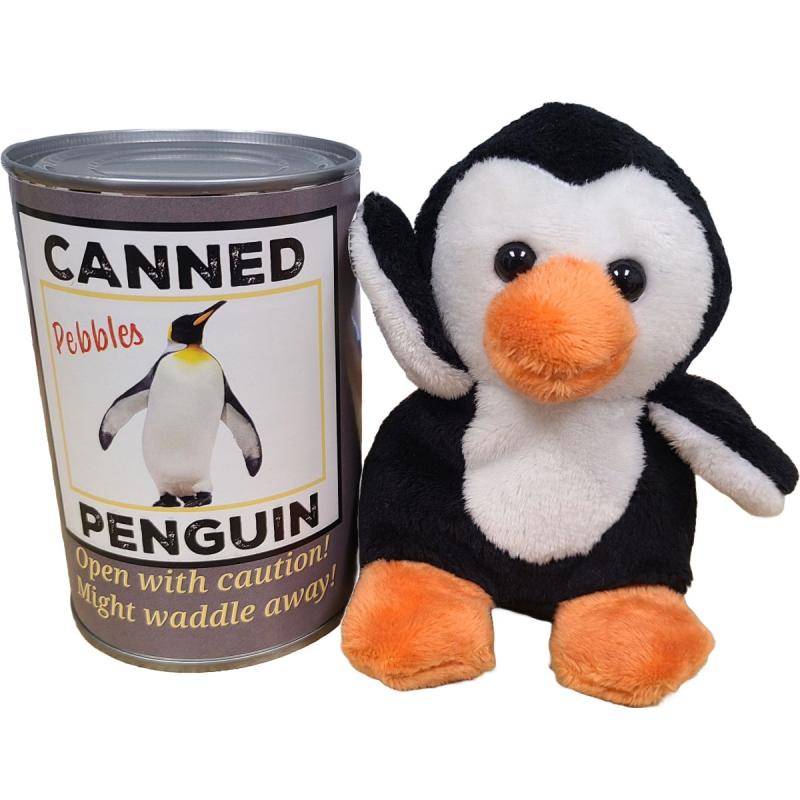 Animals Canned Gifts – Pebbles the Canned Penguin Stuffed Animal Plush w/Jokes | Penguins Animals (P-R) Animals