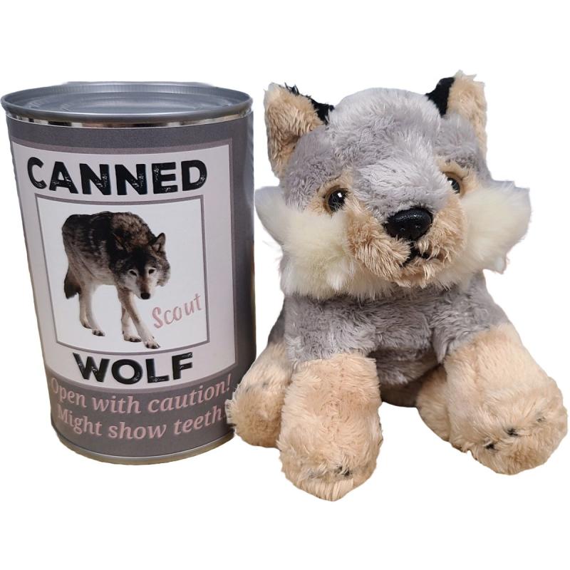 Animals Canned Gifts – Scout the Canned Wolf – Stuffed Animal Plush w/Funny Jokes | Wolves Animals (T-Z) Animals