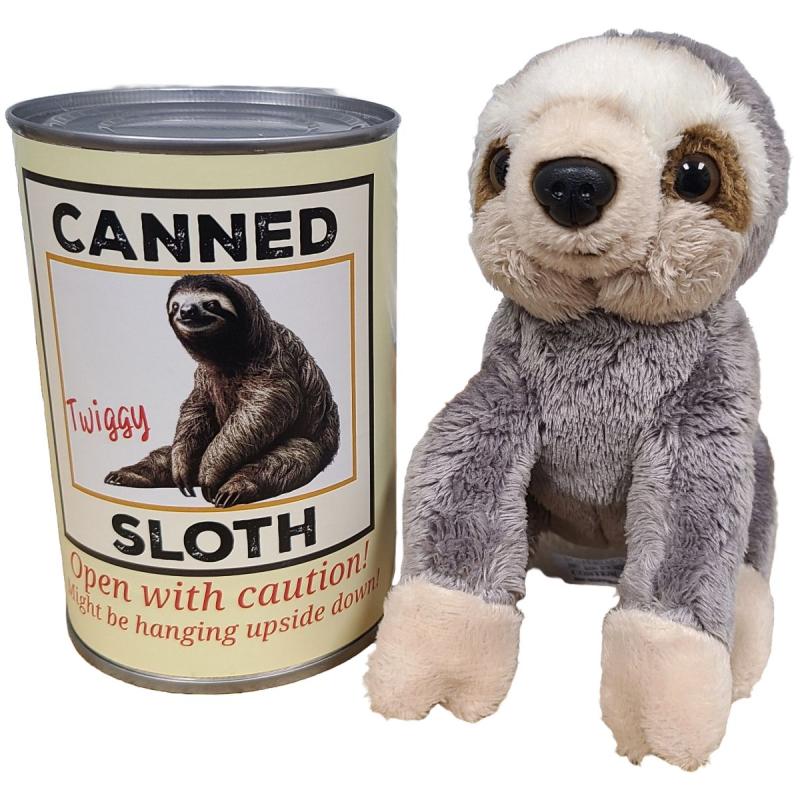 Animals Canned Gifts – Twiggy the Canned Sloth Stuffed Animal Plush w/Funny Jokes | Sloths Animals (S) Animals