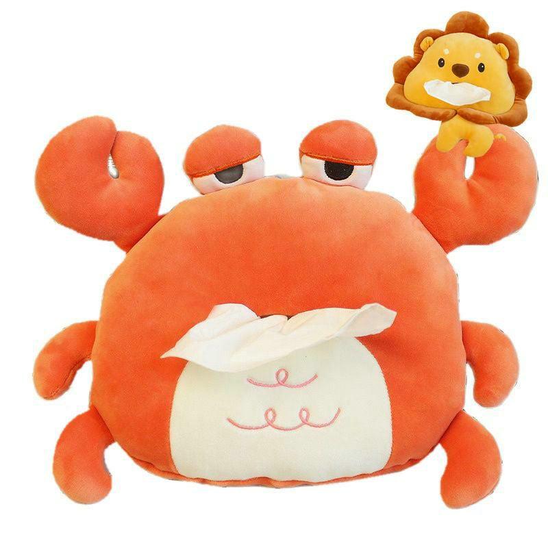 Animals Crab & Lion Plush Tissue Covers | 11In | Lions Animals (K-O) Animals