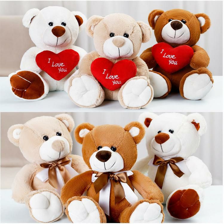 Animals Cute Cartoon Hug Bear With Bow Tie and Hearts Bear Plush Doll | 25cm | Teddy Bears Animals (T-Z) Animals