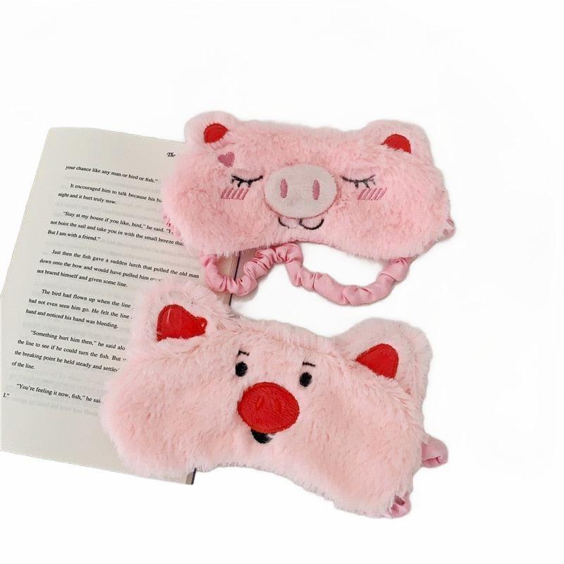 Animals Cute Pink Pig Plush Sleeping Mask | Pigs Animals (P-R) Animals