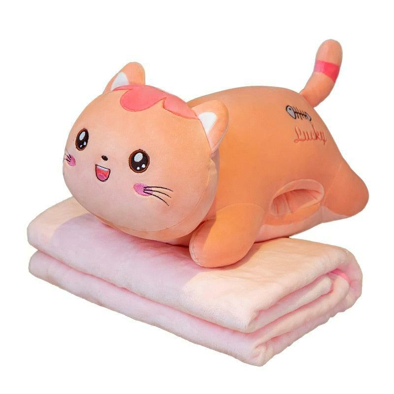 Animals Cute Plushie Cat Cartoon Toy cat, 3 in 1 Pillow With Blanket Toy Animal | 55cm | Cats Animals (C-E) Animals