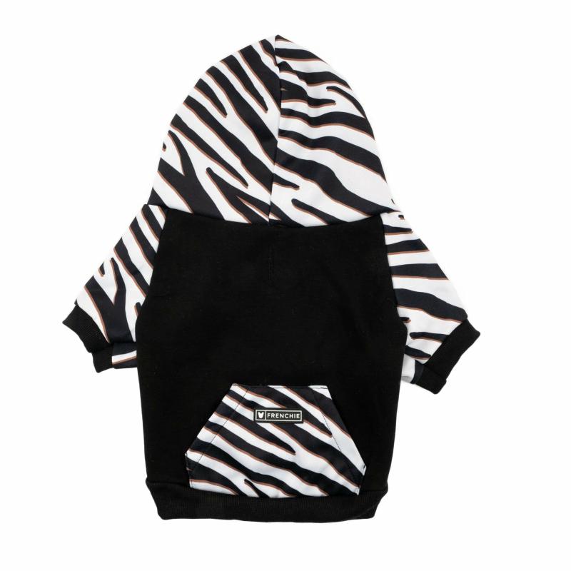 Animals Frenchie Dog Hoodie – Zebra | M | Zebras Animals (T-Z) Animals