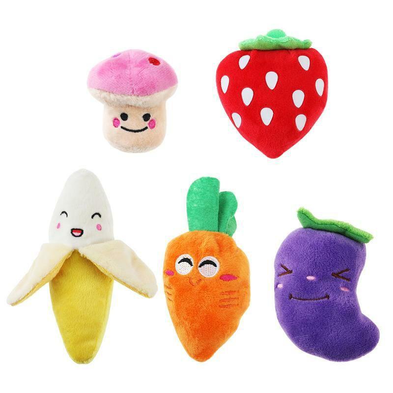 Animals Funny Fruit Squeaky Dog Toys (Set of 5) | Dogs Animals (C-E) Animals