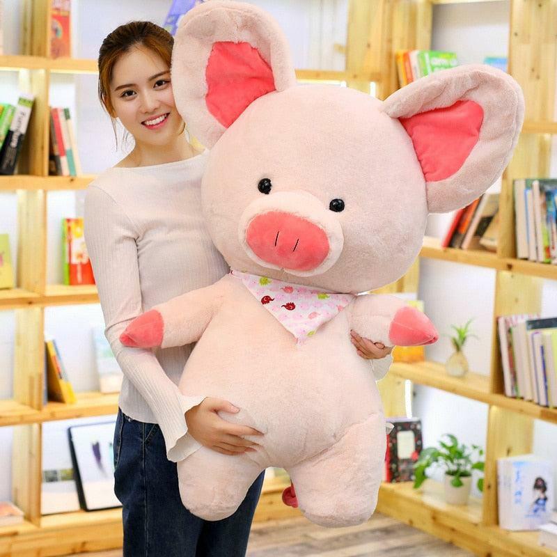 Animals Giant Pink Pig Plush Toy with a decorative Scarf | 19In | Pigs Animals (P-R) Animals