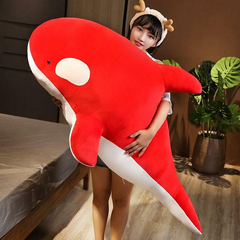 Animals giant red killer whale plush pillow | 51Inch 130cm | Whales Animals (T-Z) Animals