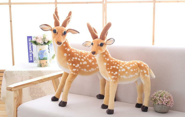 Animals Giant Stuffed Reindeer Plush Toy, Realistic Reindeer Stuffed Animals | 50cm | Deer Animals (C-E) Animals