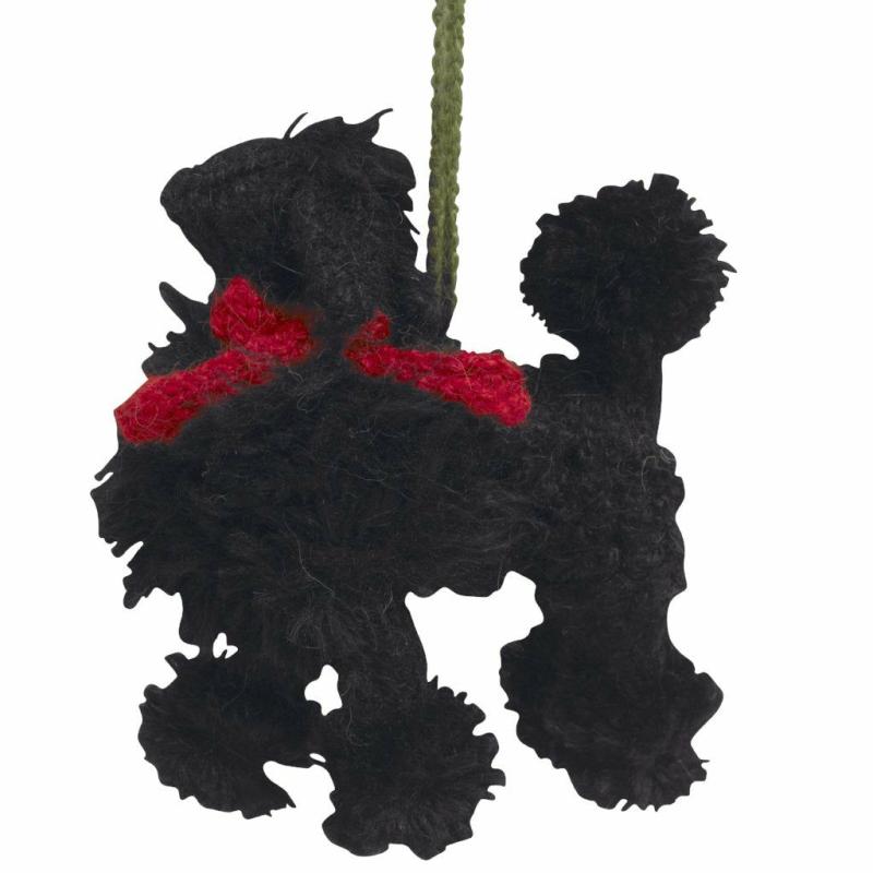 Animals Hand Knit Alpaca Wool Christmas Ornament – Black Poodle Dog | Llamas Animals (K-O) Animals