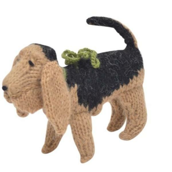 Animals Hand Knit Alpaca Wool Christmas Ornament – Bloodhound Dog | Llamas Animals (K-O) Animals