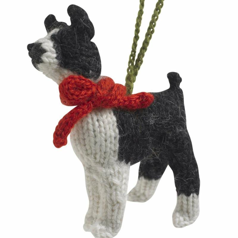 Animals Hand Knit Alpaca Wool Christmas Ornament – Boston Terrier Dog | Llamas Animals (K-O) Animals