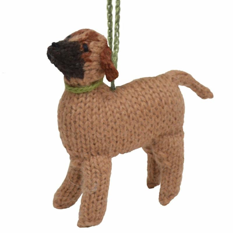 Animals Hand Knit Alpaca Wool Christmas Ornament – Bullmastiff Dog | Llamas Animals (K-O) Animals