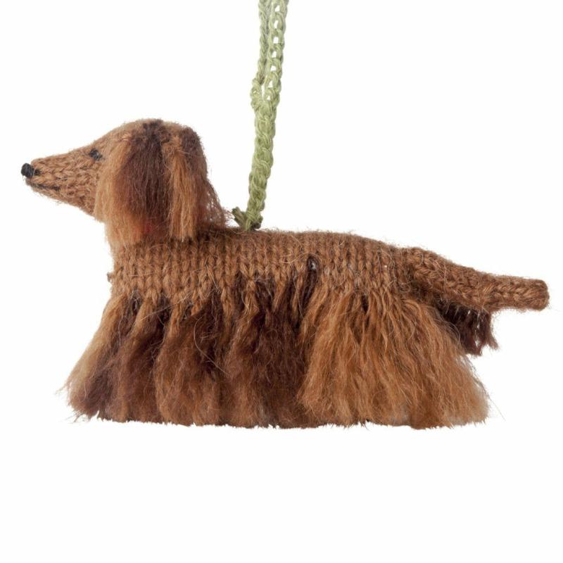 Animals Hand Knit Alpaca Wool Christmas Ornament – Longhaired Dachshund Dog | Llamas Animals (K-O) Animals