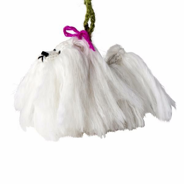 Animals Hand Knit Alpaca Wool Christmas Ornament – Maltese Dog | Llamas Animals (K-O) Animals