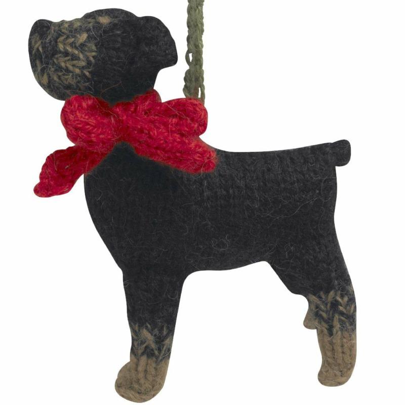 Animals Hand Knit Alpaca Wool Christmas Ornament – Rottweiler Dog | Llamas Animals (K-O) Animals