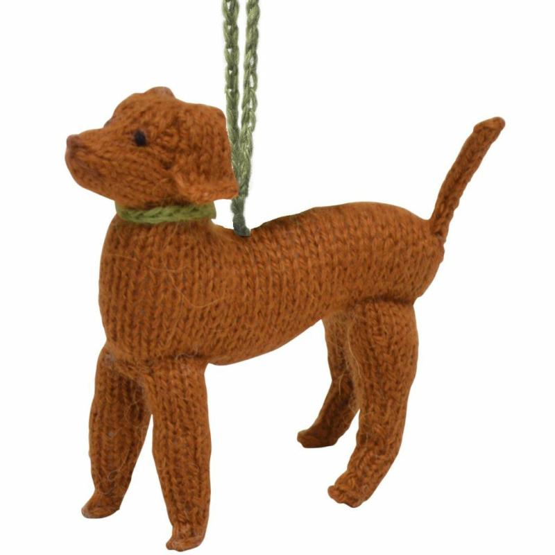 Animals Hand Knit Alpaca Wool Christmas Ornament – Vizsla Dog | Llamas Animals (K-O) Animals