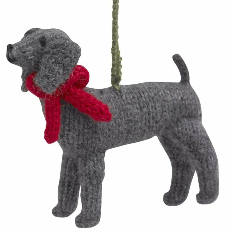 Animals Hand Knit Alpaca Wool Christmas Ornament – Weimaraner Dog | Llamas Animals (K-O) Animals