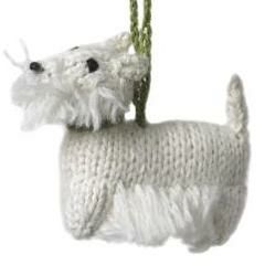 Animals Hand Knit Alpaca Wool Christmas Ornament – Westie Dog | Llamas Animals (K-O) Animals