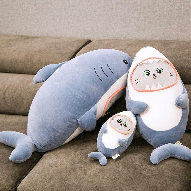 Animals Kawaii Cat Face Shark Plush Pillows | 11In | Sharks Animals (S) Animals