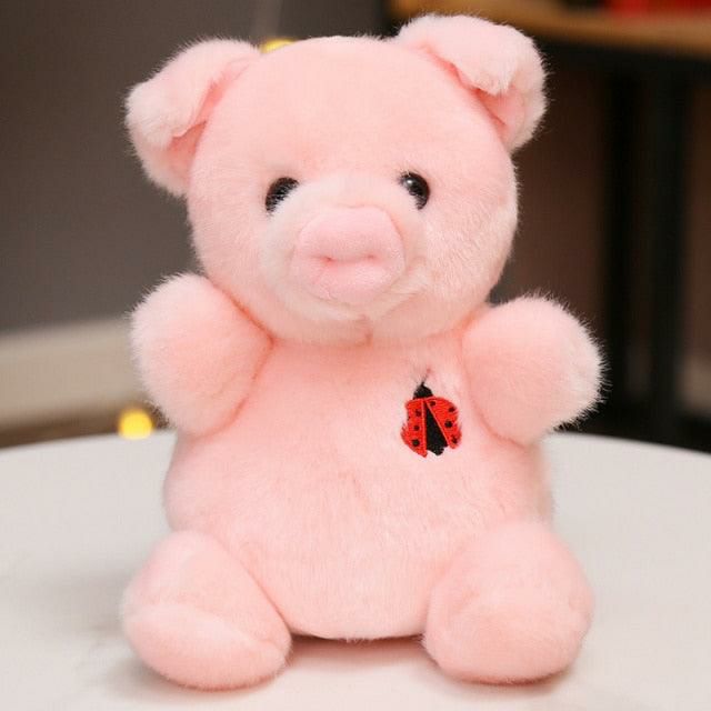 Animals Kawaii Ladybug-Heart Pig Sitting Animal Plushies | Pigs Animals (P-R) Animals