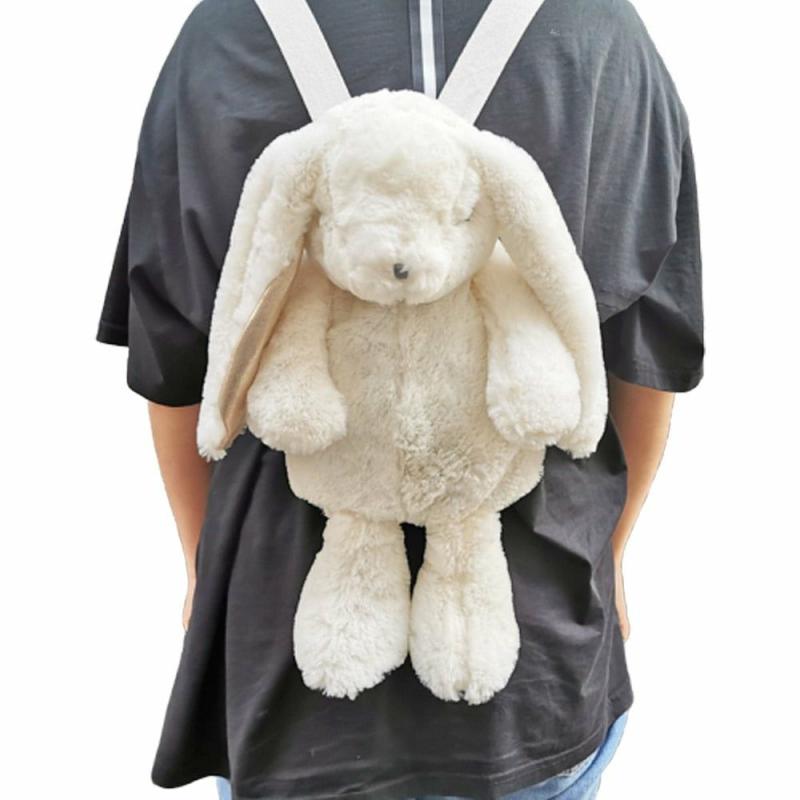 Animals Kawaii White Bunny Rabbit Plush Backpack | Bunnies Animals (A-B) Animals