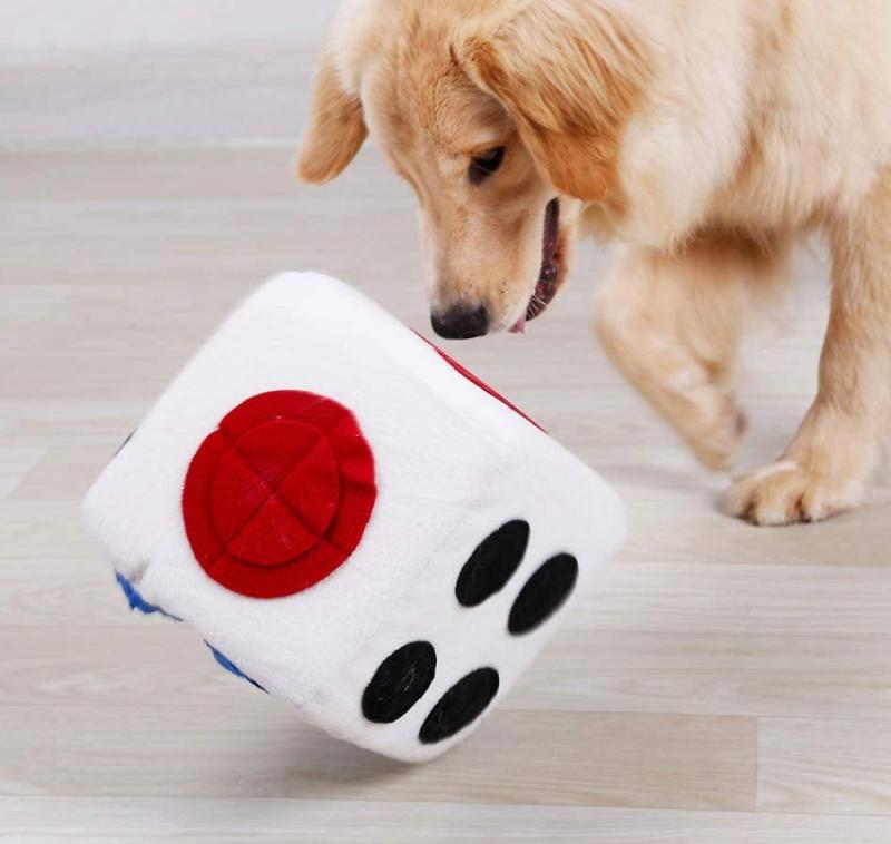 Animals Pet Dog Plush Dice Toy | 20 x 20 x 20cm | Dogs Animals (C-E) Animals