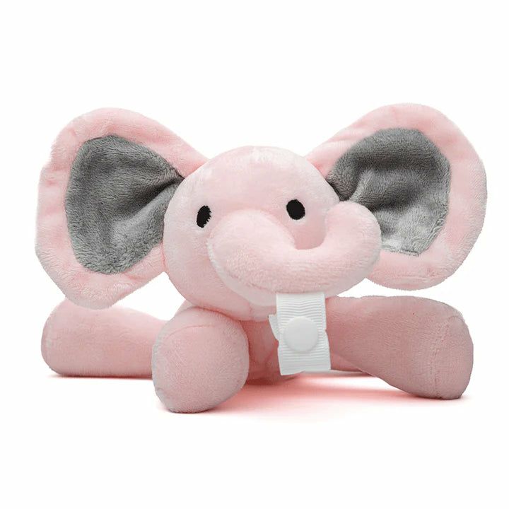 Animals Pink Baby Elephant Pacifier Holder – Elephant Stuffed Animal 7" | Elephants Animals (C-E) Animals