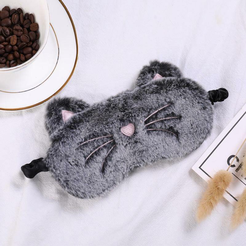 Animals Plush Cute Grey Cat Eye Sleeping Mask | Cats Animals (C-E) Animals