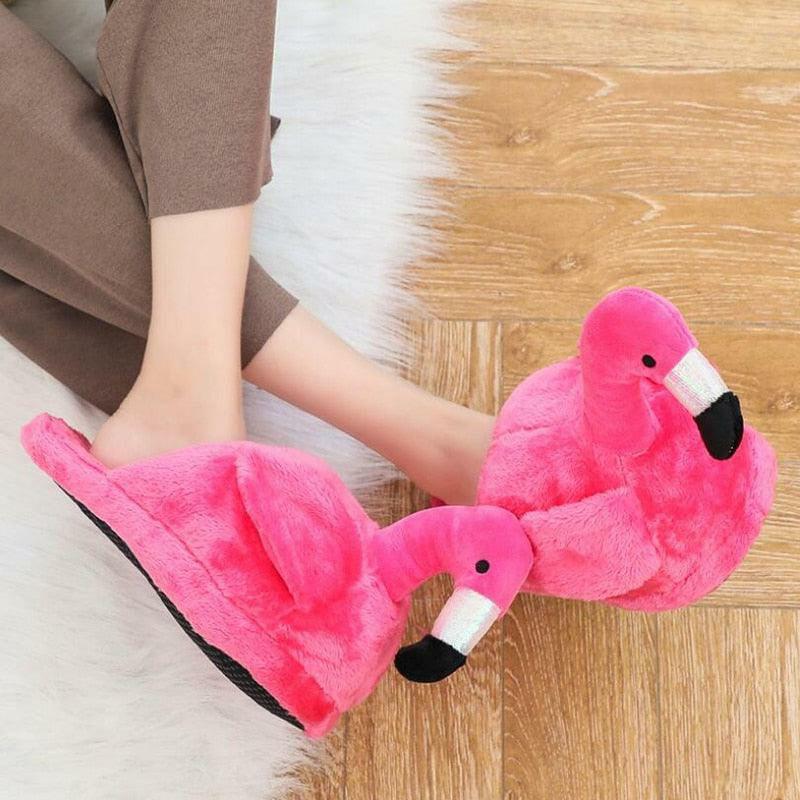 Animals Plush Flamingo Slippers | Flamingoes Animals (F-H) Animals