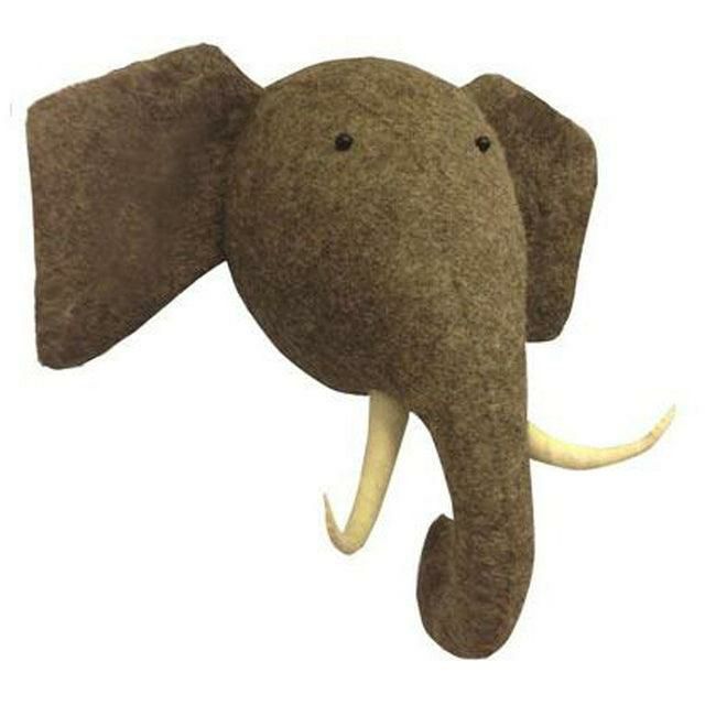 Animals Plush Gray Elephant Animal Trophy Head Wall Mounts | Elephants Animals (C-E) Animals