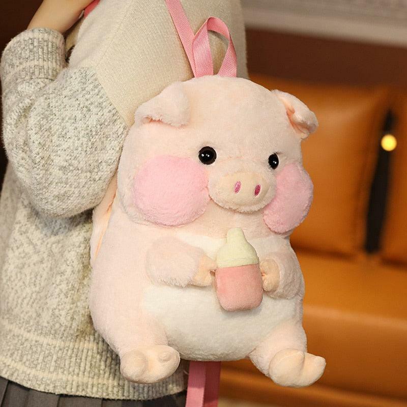 Animals Plush Pink Pig Hand Warmer & Backpack | Pigs Animals (P-R) Animals