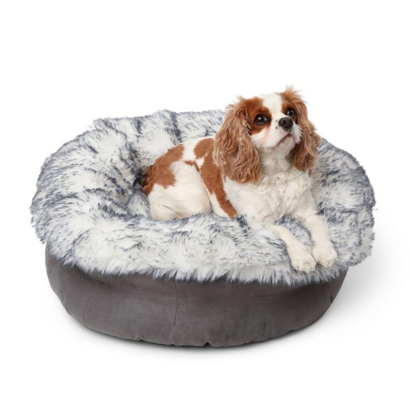 Animals PupPouf™ Luxe Faux Fur Donut Dog Bed – Ultra Plush Arctic Fox | One Size (22In L X 22In W X 8In H) | Fox Animals (F-H) Animals