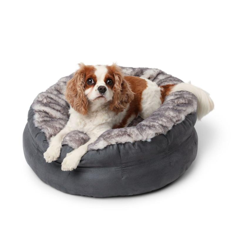 Animals PupPouf™ Luxe Faux Fur Donut Dog Bed – Ultra Soft Chinchilla | One Size (22In L X 22In W X 10In H) | Dogs Animals (C-E) Animals