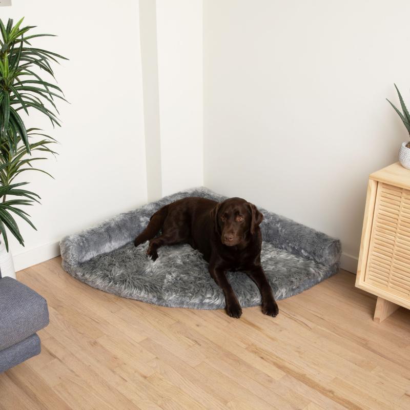 Animals PupRug™ Memory Foam Corner Dog Bed – Charcoal Grey | Small/Medium | Dogs Animals (C-E) Animals