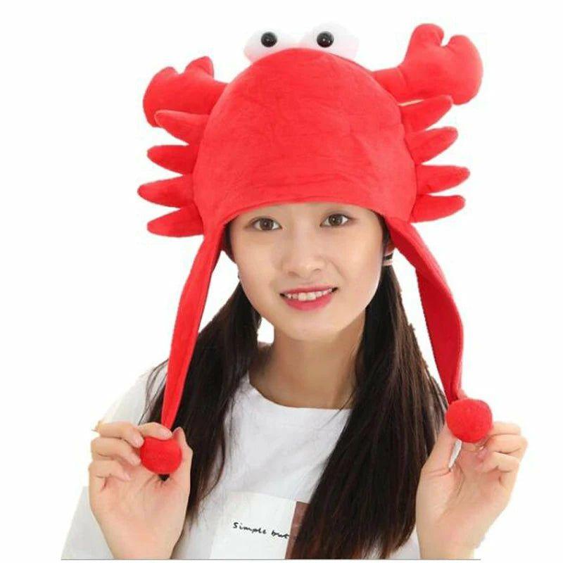 Animals Quirky Crab Plush Hat | Lobsters Animals (K-O) Animals