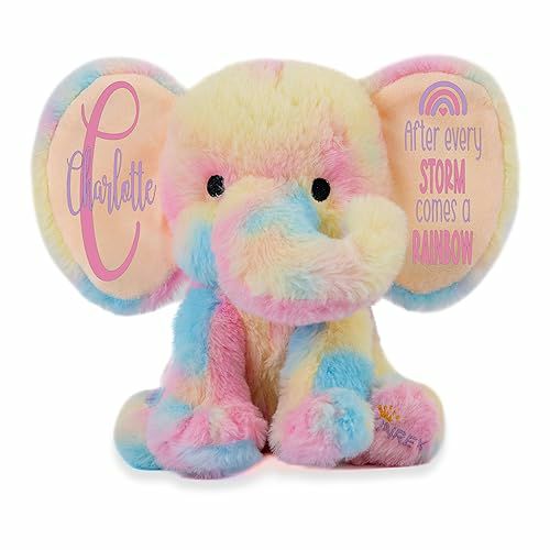 Animals Rainbow Elephant Stuffed Animal – Stuff Animal Plush Toy 9" | Elephants Animals (C-E) Animals