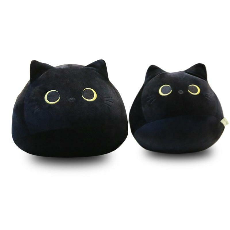 Animals Round Fat Black Cat Plush | Cats Animals (C-E) Animals