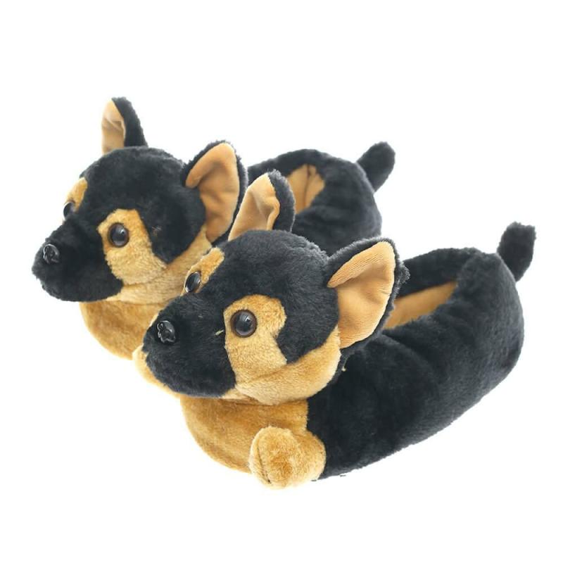 Animals Shepard Dog Plush Animal Dog Black Slippers | 35 | Dogs Animals (C-E) Animals