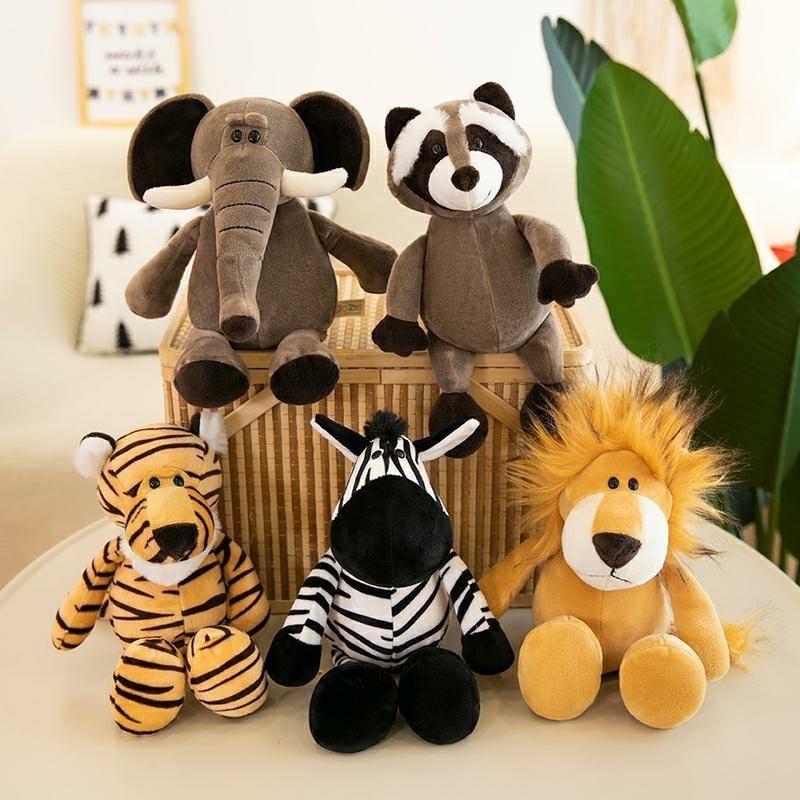 Animals Sleeping Mate Jungle Animals Dolls Elephant Dog Tiger Fox Lion Giraffe Raccoon Monkey | 25cm | Raccoons Animals (P-R) Animals