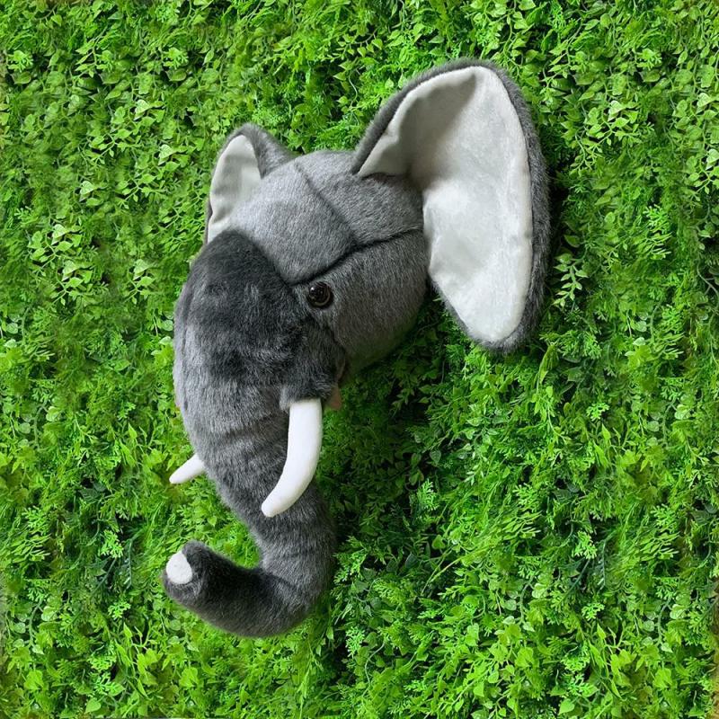 Animals Soft Decoration Plush Animal Elephant Wall Decoration | 38 x 18 x 18cm | Elephants Animals (C-E) Animals