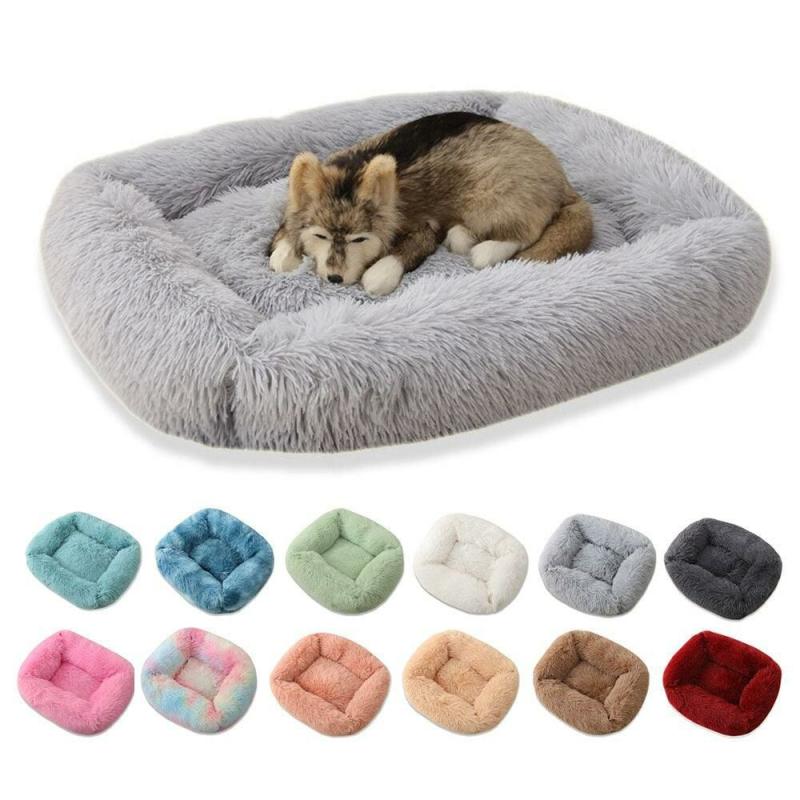 Animals Square Dog & Cat Pet Bed for Medium Pets, Super Soft Warm Plush & Comfortable | 66 x 56 x 18cm | Dogs Animals (C-E) Animals